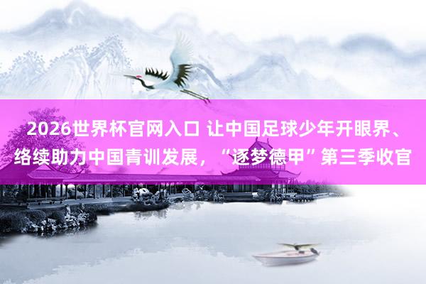 2026世界杯官网入口 让中国足球少年开眼界、络续助力中国青训发展，“逐梦德甲”第三季收官