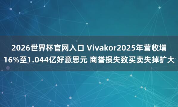 2026世界杯官网入口 Vivakor2025年营收增16%至1.044亿好意思元 商誉损失致买卖失掉扩大