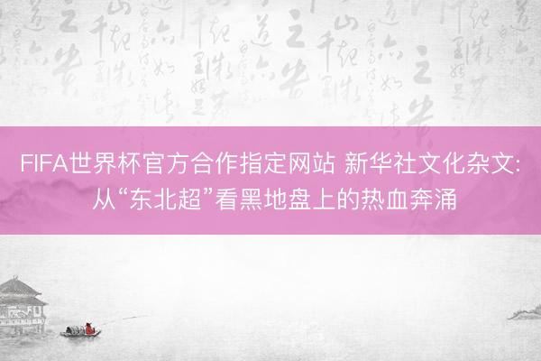 FIFA世界杯官方合作指定网站 新华社文化杂文: 从“东北超”看黑地盘上的热血奔涌